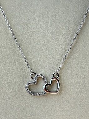 S925 Hugging Heart Love Diamond Necklace